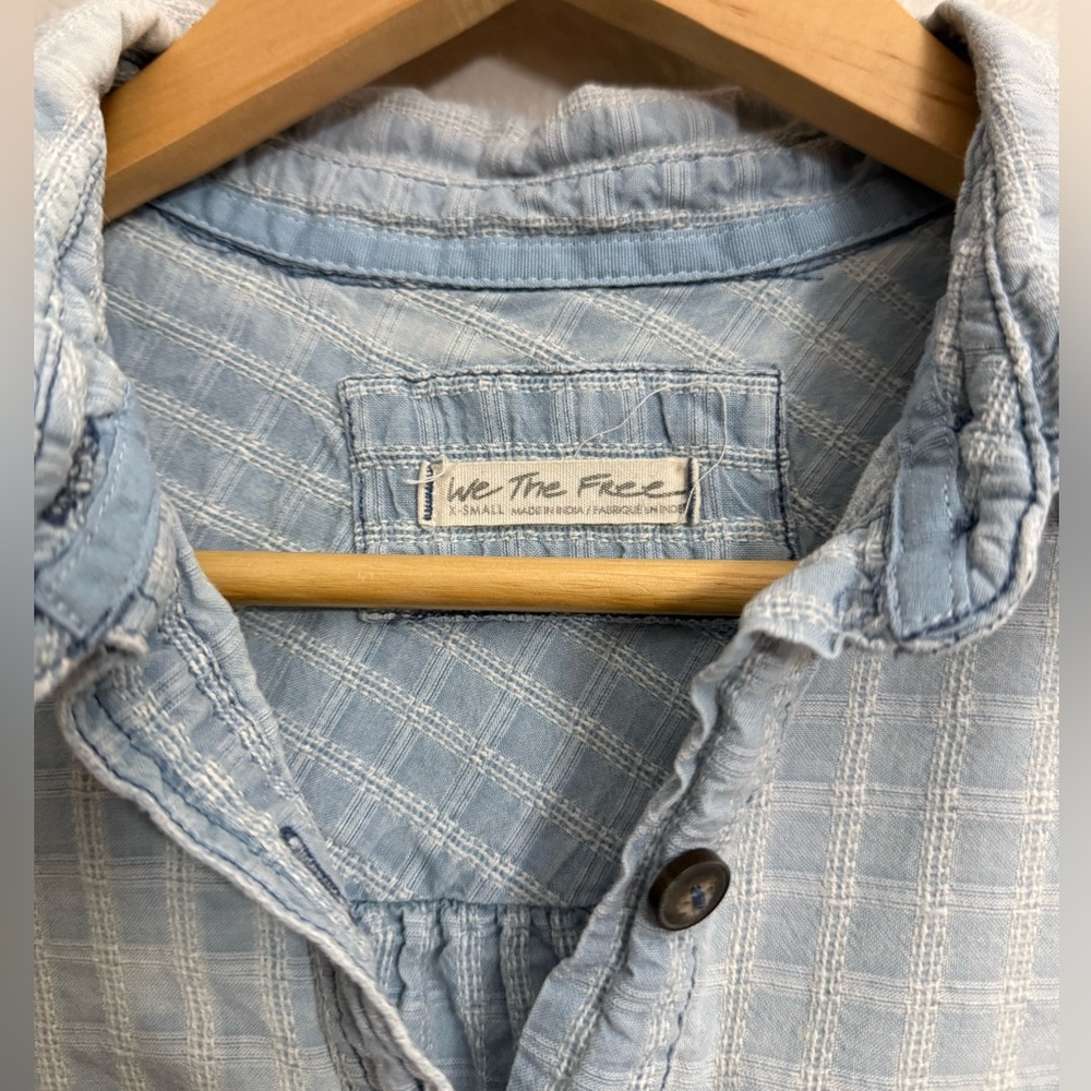 Free People Glacier Bay Check Shirt - Picture 3 of 11